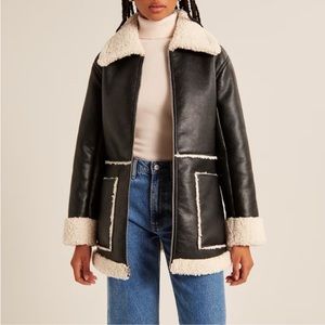 Abercrombie & Fitch Shearling Leather Jacket